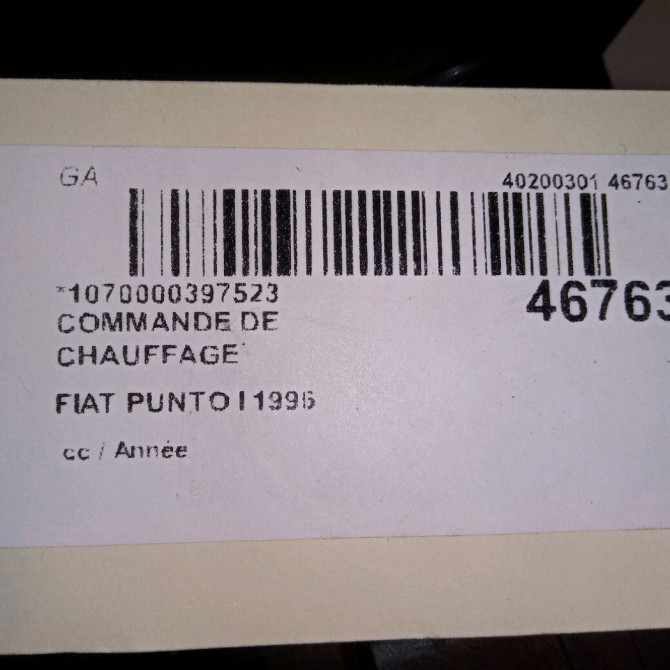 Commande de chauffage occasion FIAT PUNTO I Phase 1 11-1993->10-1999 1.1i 54ch 714299060 5