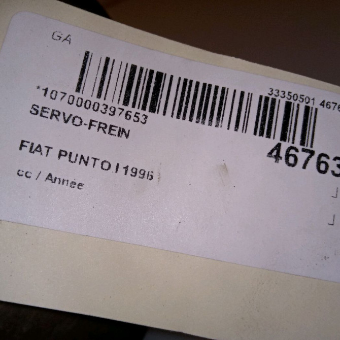 Servo-frein occasion FIAT PUNTO I Phase 1 11-1993->10-1999 1.1i 54ch 46409003 4