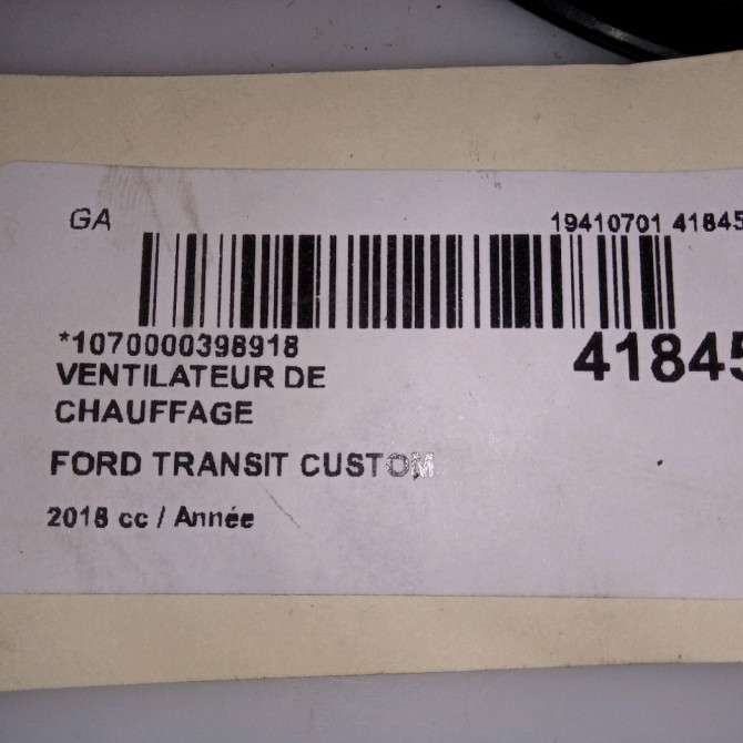 Ventilateur de chauffage occasion FORD TRANSIT CUSTOM Phase 2 01-2018->... 2368958 4