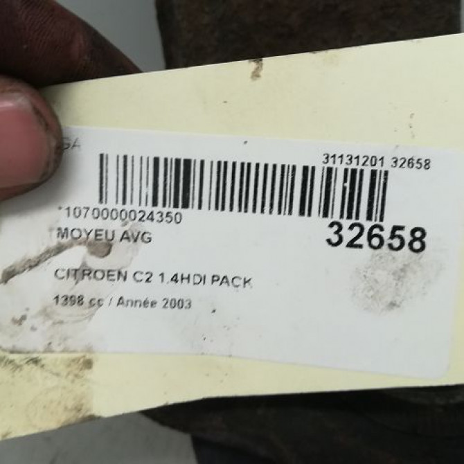 Moyeu avg occasion CITROEN C2 Phase 1 09-2003->10-2008 1.4 HDi 335086 4