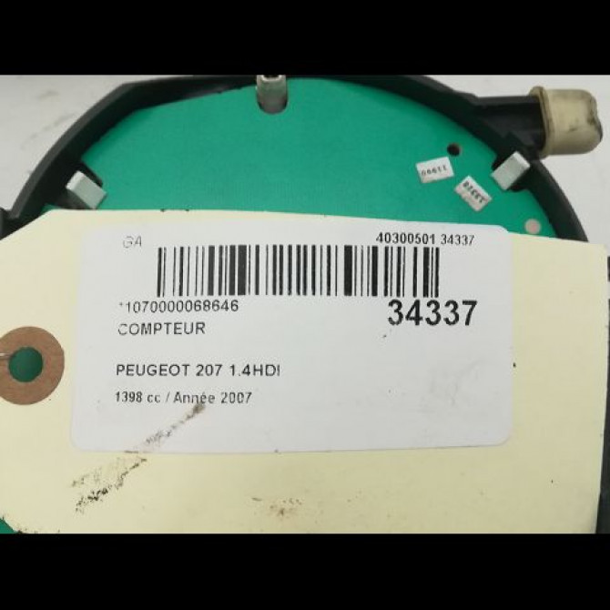 Compteur occasion PEUGEOT 207 Phase 1 04-2006->06-2013 1.4 HDI 70ch 6103JV 4
