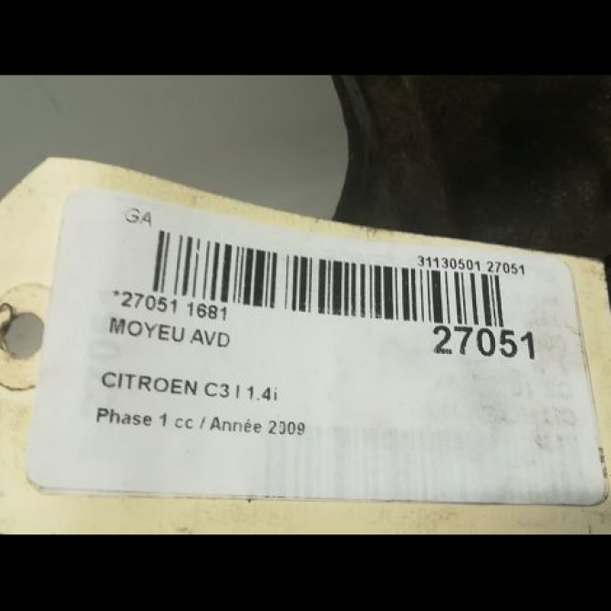 Moyeu avd occasion CITROEN C3 I Phase 1 04-2002->10-2005 1.4i 335086 3