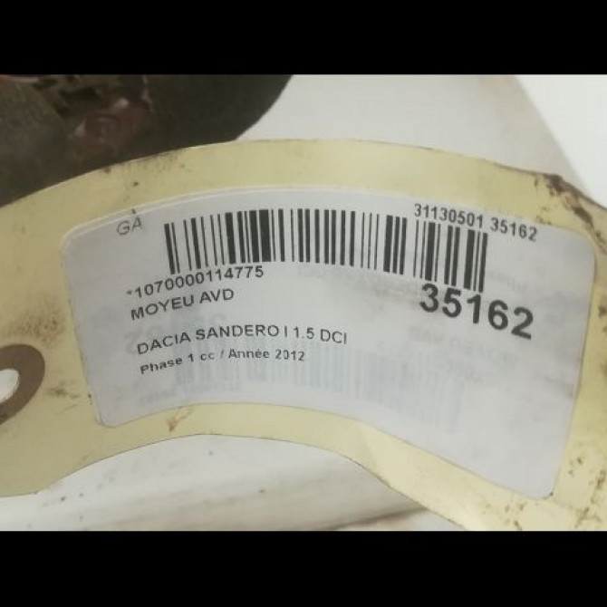 Moyeu avd occasion DACIA SANDERO I Phase 1 06-2008->10-2012 1.5 DCI 90ch 6001548867 3