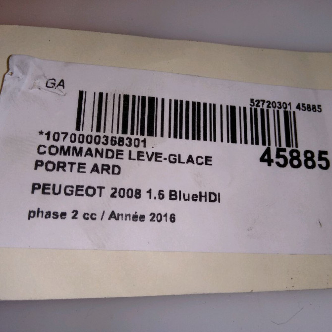 Commande leve-glace porte arrière droite occasion PEUGEOT 2008 Phase 1 04-1995->04-1999 1.6 BlueHDI 120ch 96751119ZD 4
