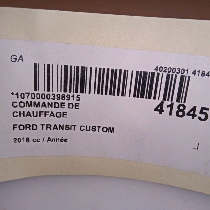 Commande de chauffage occasion FORD TRANSIT CUSTOM Phase 2 01-2018->... 2397329 4