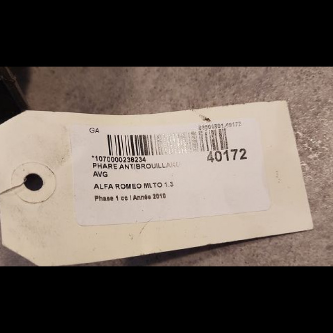 Phare antibrouillard avant gauche occasion ALFA ROMEO MI.TO MI.TO Phase 1 2008-09-01->2016-12-31 1.3 JTDM 95ch 4