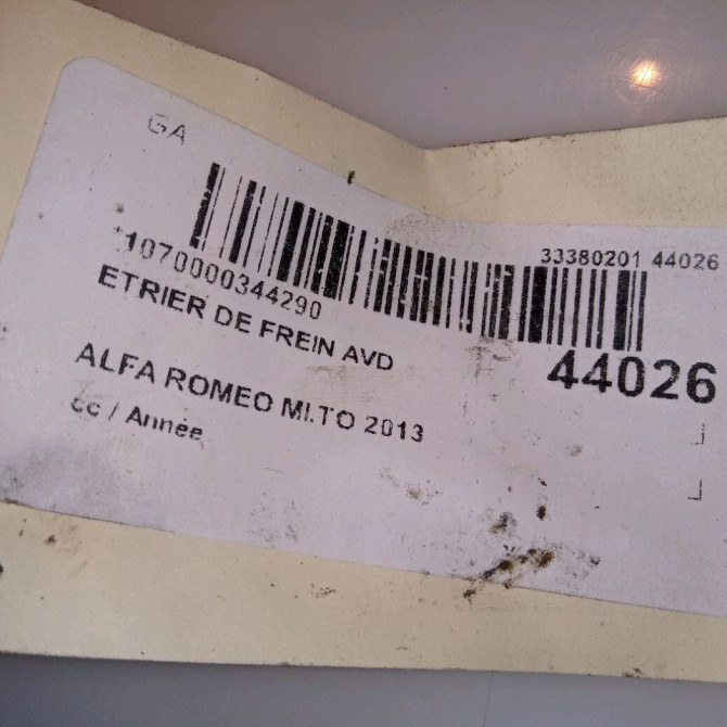 Etrier de frein avant droit occasion ALFA ROMEO MI.TO 77365544 4