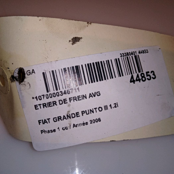 Etrier de frein avant gauche occasion FIAT GRANDE PUNTO III Phase 1 09-2005->12-2013 1.2i 65ch 77364399 4
