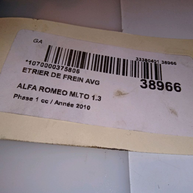 Etrier de frein avant gauche occasion ALFA ROMEO MI.TO MI.TO Phase 1 2008-09-01->2016-12-31 1.3 JTDM 95ch 77364982 4