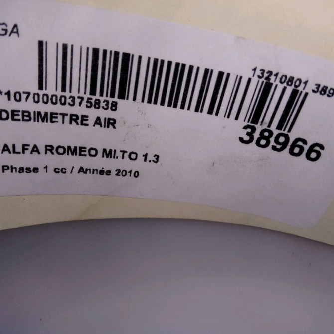 Debimetre air occasion ALFA ROMEO MI.TO MI.TO Phase 1 2008-09-01->2016-12-31 1.3 JTDM 95ch 51831050 4