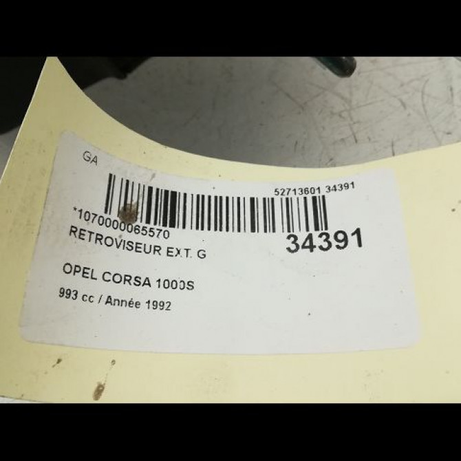 Retroviseur exterieur gauche occasion OPEL CORSA I Phase 1 01-1985->06-1990 1.0i 24420982 3
