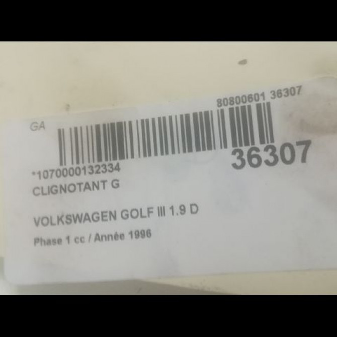 Clignotant gauche occasion VOLKSWAGEN GOLF III Phase 1 01-1992->12-1997 1.9 D 1H0953049D 3