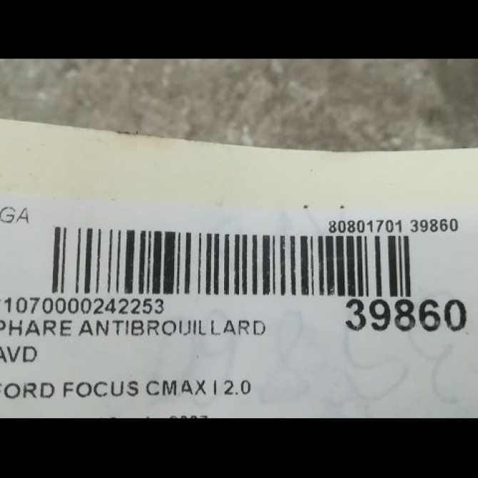 Phare antibrouillard avant droit occasion FORD FOCUS CMAX I Phase 1 09-2003->03-2007 2.0 TDCI 16v 135ch 3