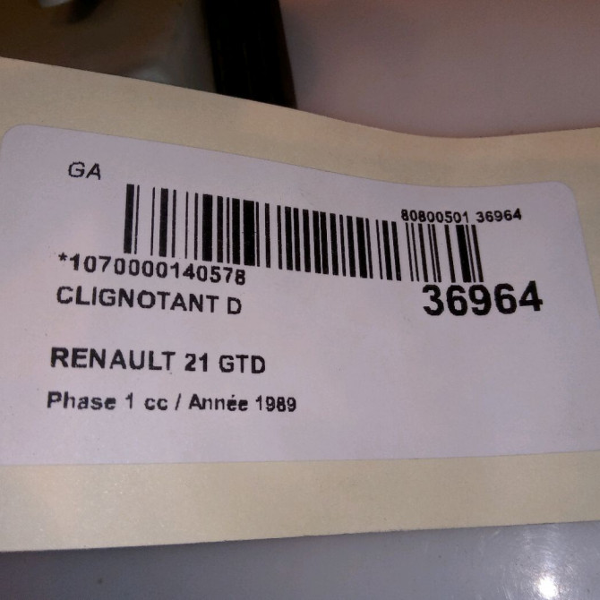 Clignotant droit occasion RENAULT 21 Phase 1 01-1986->06-1989 GTD 7701032024 4