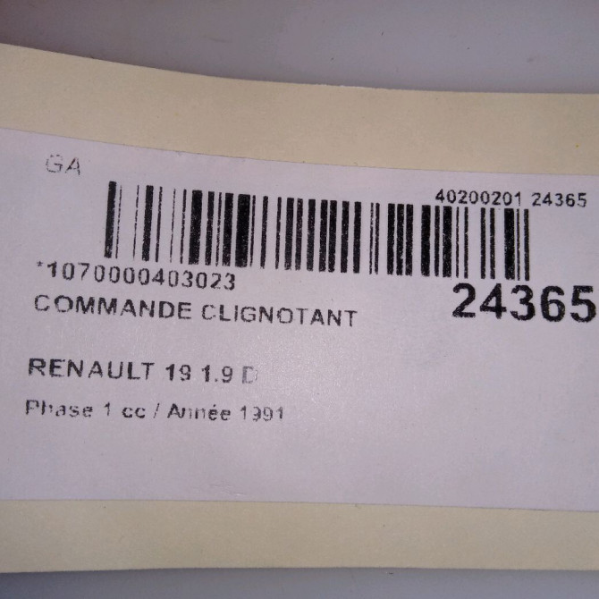 Commande clignotant occasion RENAULT 19 Phase 1 07-1989->04-1992 1.9 D 5