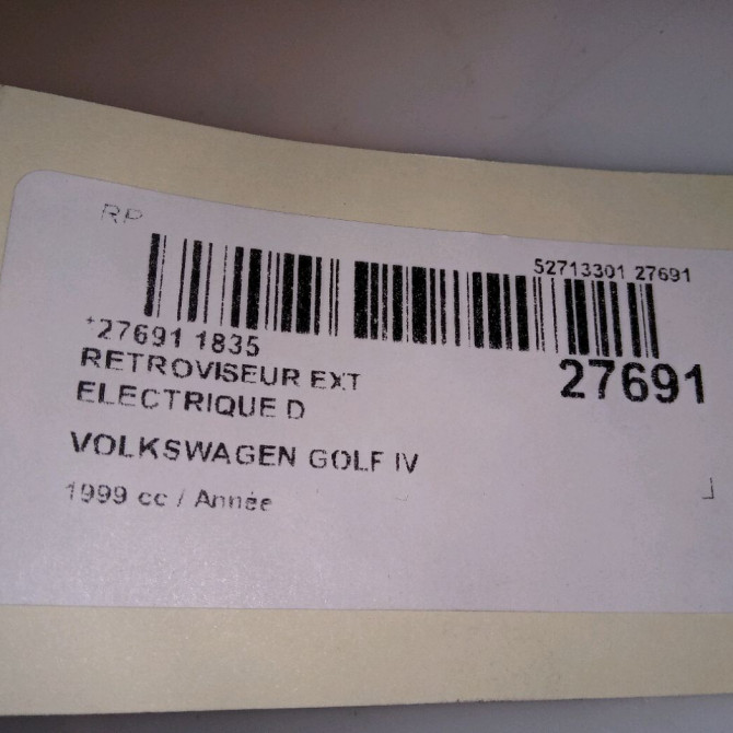 Retroviseur exterieur electrique droit occasion VOLKSWAGEN GOLF IV GOLF IV Phase 1 1998-01-01->2005-06-30 1J1857508F01C 5