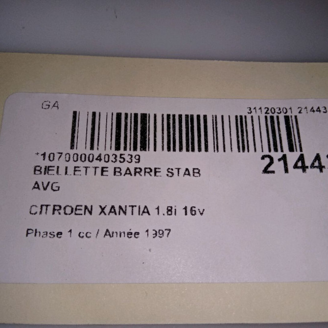 Biellette barre stab avg occasion CITROEN XANTIA Phase 1 03-1993->06-1998 1.8i 16v 3