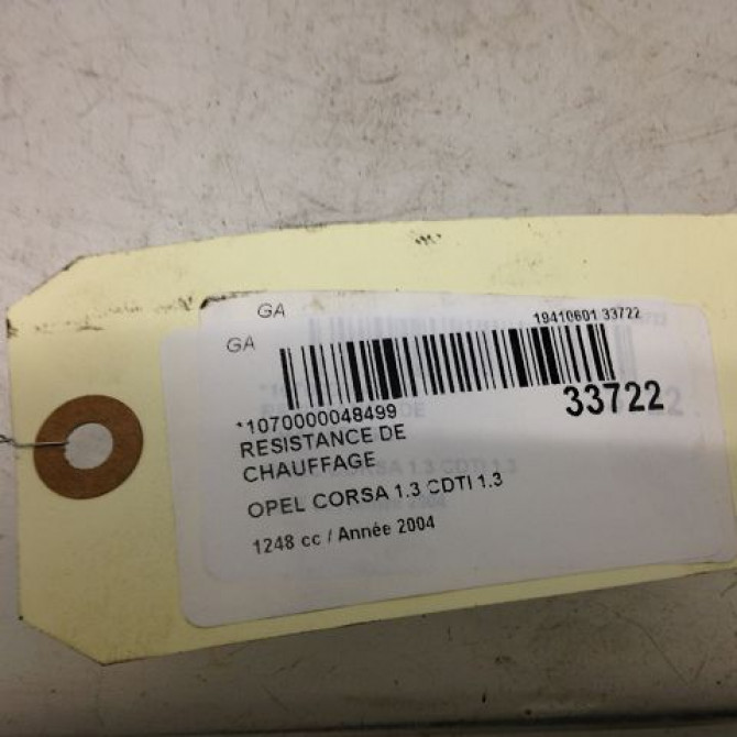 Resistance de chauffage occasion OPEL CORSA III Phase 2 08-2003->09-2006 1.3 CDTI 95525332 3