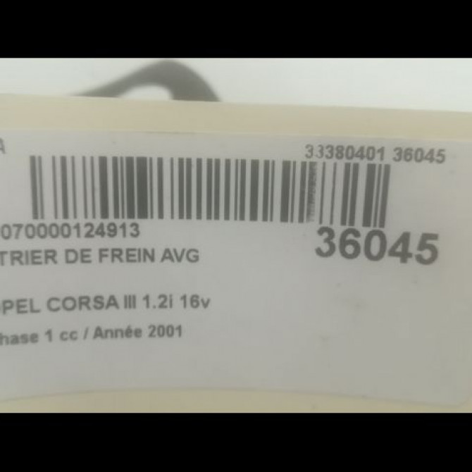 Etrier de frein avant gauche occasion OPEL CORSA III Phase 1 10-2000->08-2003 1.2i 16v 9195986 3