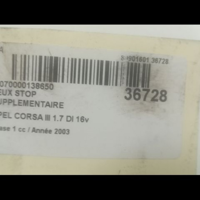 Feux stop supplementaire occasion OPEL CORSA III Phase 1 10-2000->08-2003 1.7 DI 16v 24416515 3