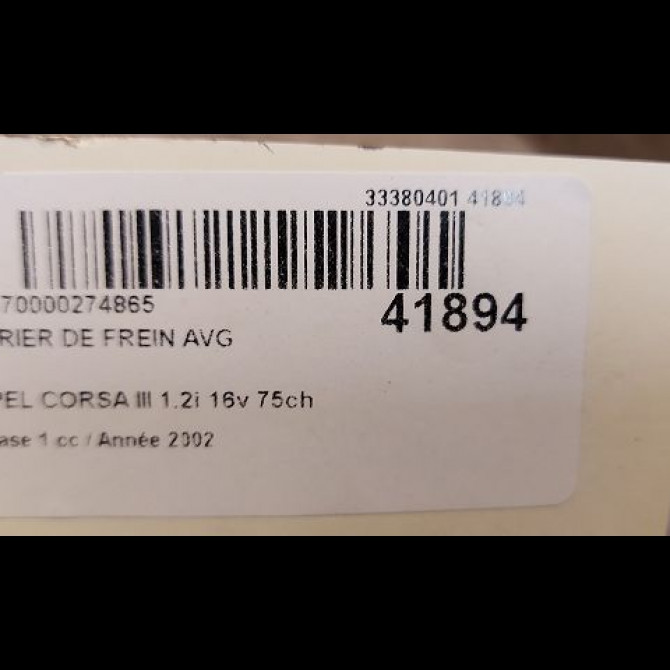 Etrier de frein avant gauche occasion OPEL CORSA III Phase 1 10-2000->08-2003 1.2i 16v 75ch 9195986 3