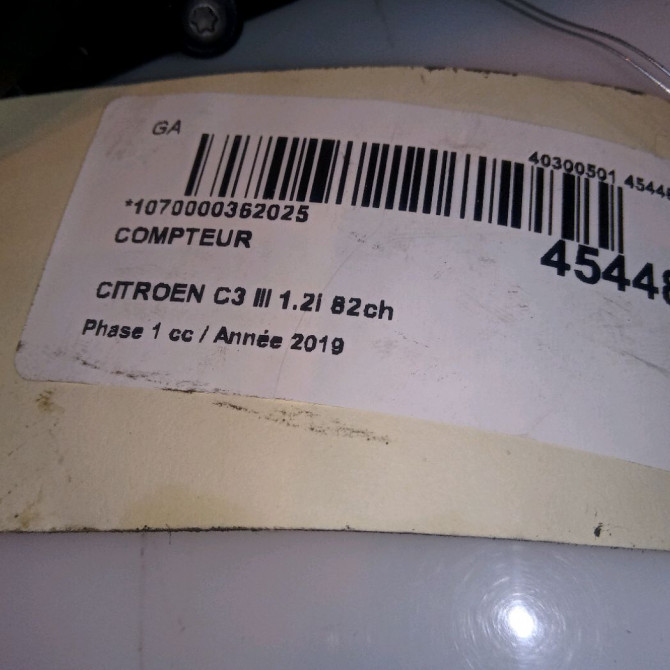Compteur occasion CITROEN C3 III Phase 1 10-2016->... 1.2i 82ch 9837553680 4