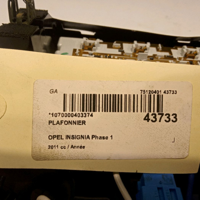 Plafonnier occasion OPEL INSIGNIA Phase 1 01-2009->03-2013 22948484 4
