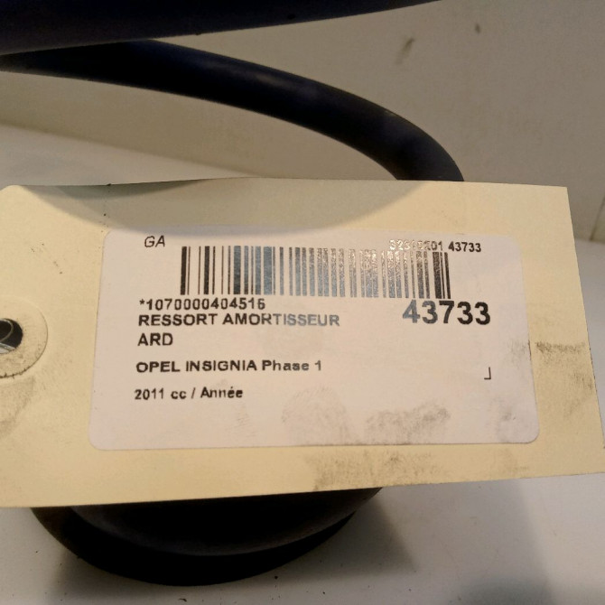 Ressort amortisseur ard occasion OPEL INSIGNIA Phase 1 01-2009->03-2013 13282580 4
