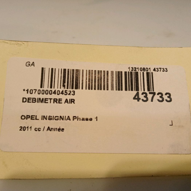 Debimetre air occasion OPEL INSIGNIA Phase 1 01-2009->03-2013 13261544 5
