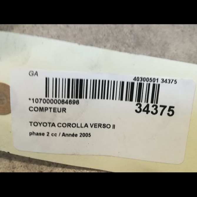 Compteur occasion TOYOTA COROLLA VERSO II phase 2 06-2007->05-2009 2.2D 136ch 838000F091 3