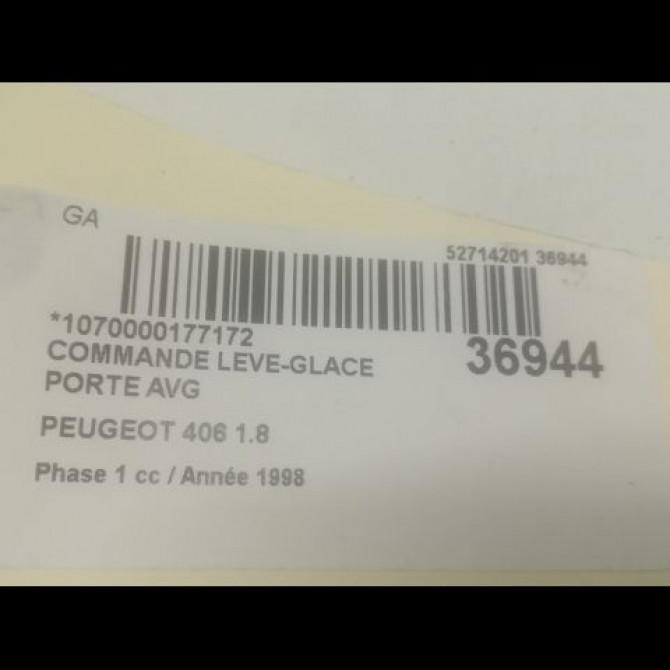 Commande lève-glace porte avant gauche occasion PEUGEOT 406 Phase 1 10-1995->04-1999 1.8 6552KQ 3