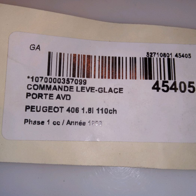 Commande lève-glace porte avant droite occasion PEUGEOT 406 Phase 1 10-1995->04-1999 1.8i 110ch 6552KT 3