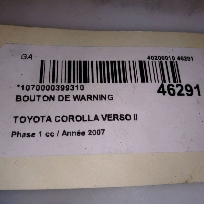 Bouton de warning occasion  843320F020 4