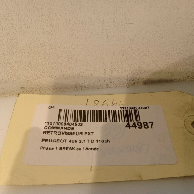 Commande rétroviseurs extérieures électriques occasion PEUGEOT 406 Phase 1 04-1995->04-1999 2.1 TD 110ch 6552LE 3