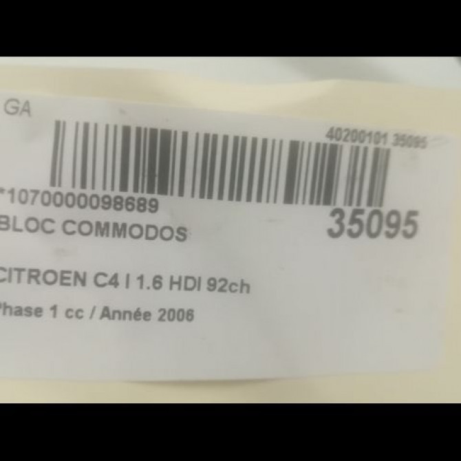 Bloc commodos occasion CITROEN C4 I Phase 1 11-2004->07-2008 1.6 HDI 92ch 624345 4