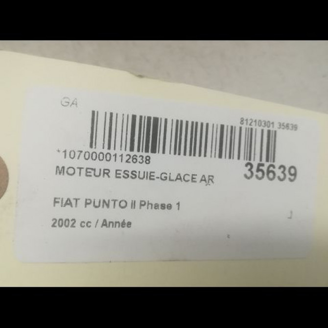 Moteur essuie-glace arrière occasion FIAT PUNTO II Phase 1 10-1999->05-2003 46523867 4