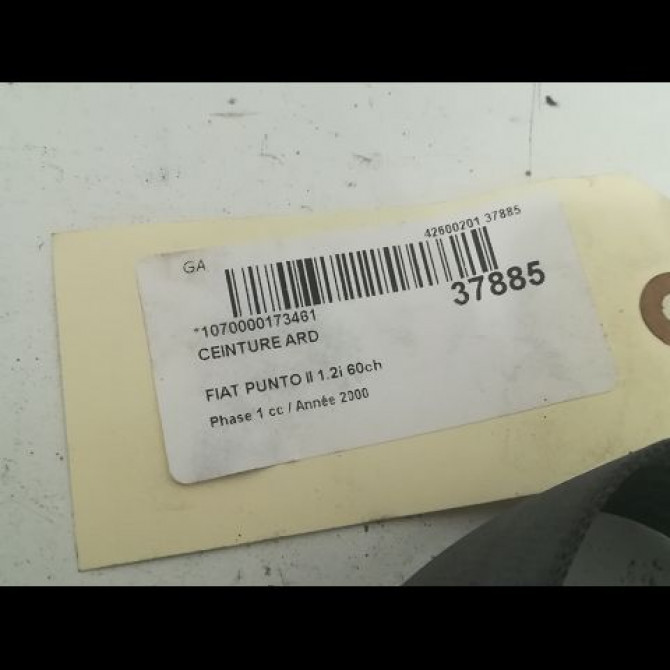 Ceinture arrière droite occasion FIAT PUNTO II Phase 1 10-1999->05-2003 1.2i 60ch 735269410 4