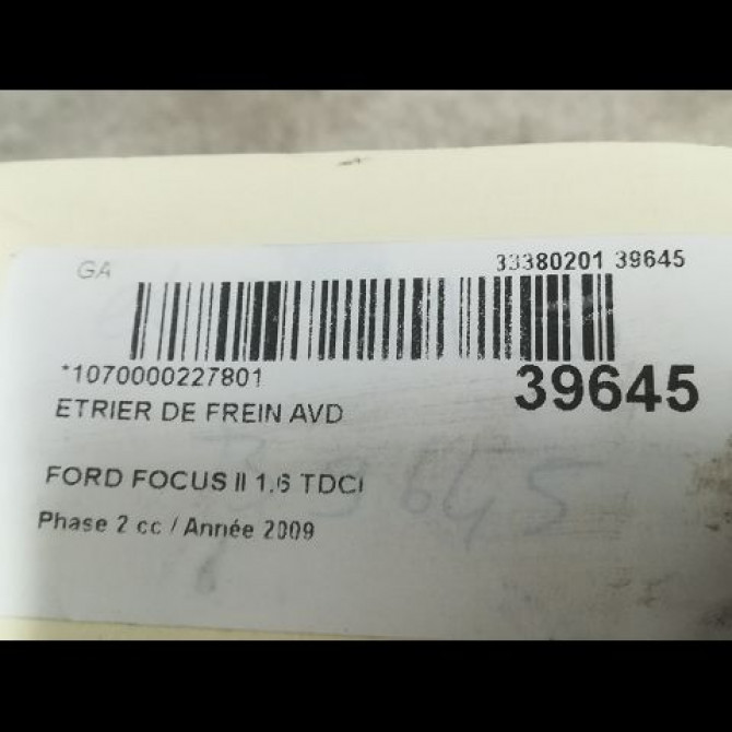 Etrier de frein avant droit occasion FORD FOCUS II Phase 2 01-2008->12-2010 1.6 TDCI 90ch 1682875 3