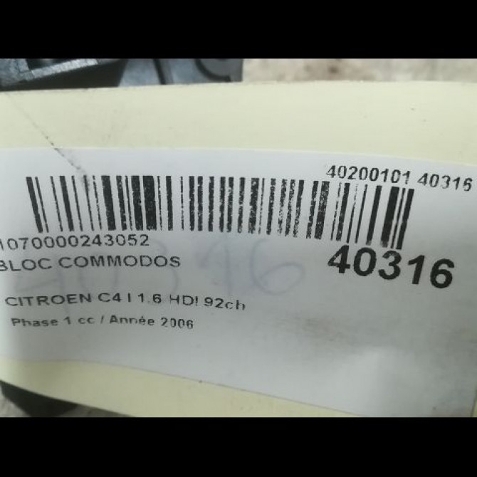 Bloc commodos occasion CITROEN C4 I Phase 1 11-2004->07-2008 1.6 HDI 92ch 624345 5