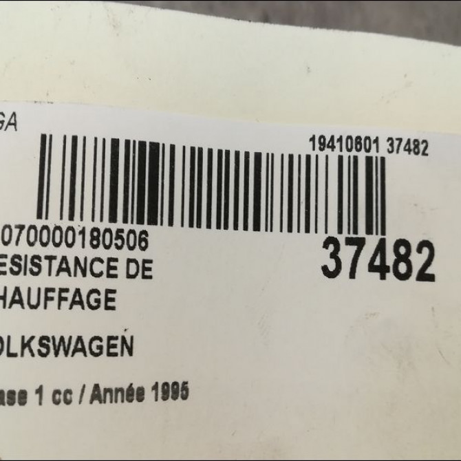 Resistance de chauffage occasion VOLKSWAGEN TRANSPORTER IV Phase 1 09-1990->03-1996 1.9 D 701959263A 3
