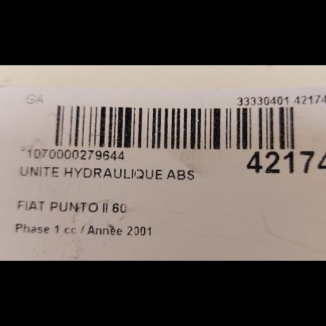 Unité hydraulique ABS occasion FIAT PUNTO II Phase 1 10-1999->05-2003 60 71714723 4