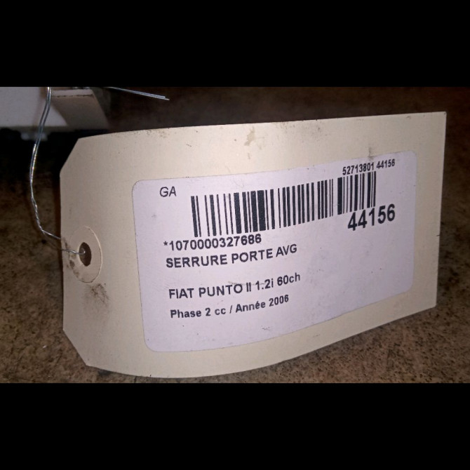 Serrure porte avg occasion FIAT PUNTO II Phase 2 05-2003->10-2009 1.2i 60ch 46535998 3