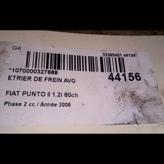Etrier de frein avant gauche occasion FIAT PUNTO II Phase 2 05-2003->10-2009 1.2i 60ch 77364841 3