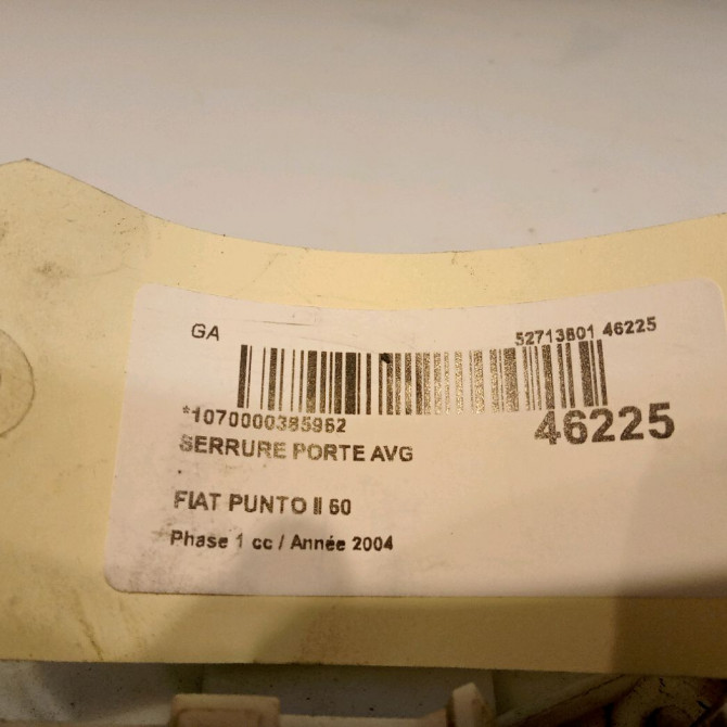 Serrure porte avg occasion FIAT PUNTO II Phase 1 10-1999->05-2003 60 46535998 4