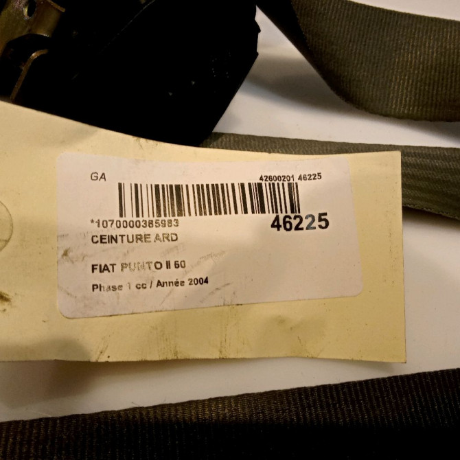 Ceinture arrière droite occasion FIAT PUNTO II Phase 1 10-1999->05-2003 60 735269410 4