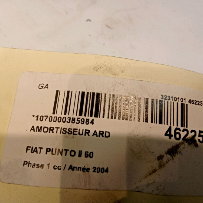 Amortisseur arrière droit occasion FIAT PUNTO II Phase 1 10-1999->05-2003 60 51778802 3