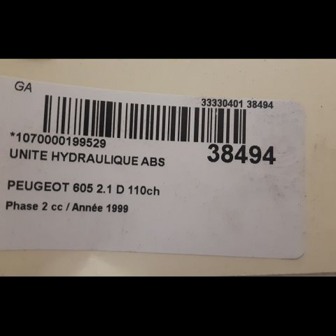 Unité hydraulique ABS occasion PEUGEOT 605 Phase 2 07-1994->07-1999 2.1 D 110ch 454139 3
