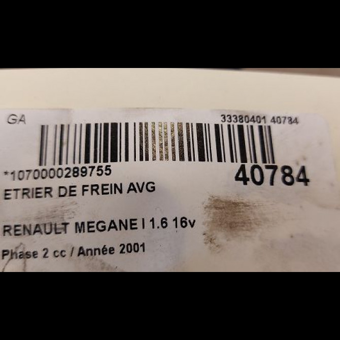 Etrier de frein avant gauche occasion RENAULT MEGANE I Phase 2 03-1999->06-2003 1.6 16v 7701205832 3
