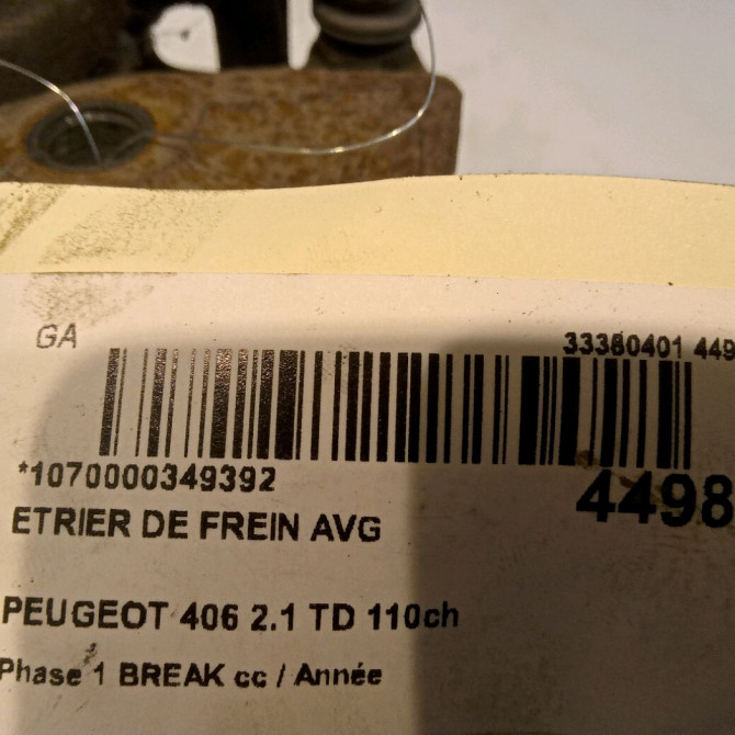Etrier de frein avant gauche occasion PEUGEOT 406 Phase 1 04-1995->04-1999 2.1 TD 110ch 441057 4