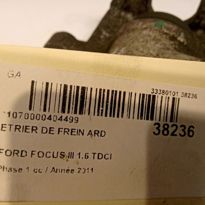 Etrier de frein arrière droit occasion FORD FOCUS III Phase 1 01-2011->04-2015 1.6 TDCI 115ch 2210213 3